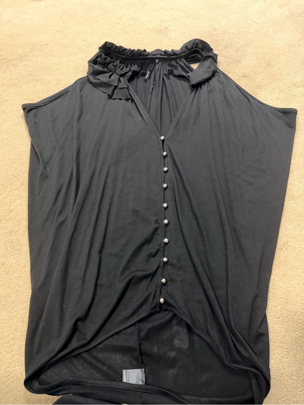 Nordstrom Black  Button-Front Tank Top